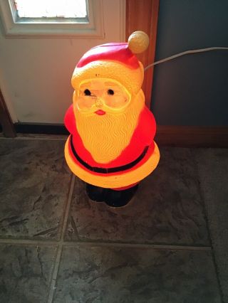 Light Up Plastic Christmas Vintage Santa Blow Mold 15 