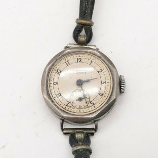 Antique Vintage Solid Silver Ornema Trench Military Ww1 Watch Wristwatch