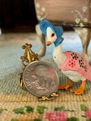 Miniature Dollhouse Franz Bergman Austrian Vienna Bronze Jemima Puddle Duck 7