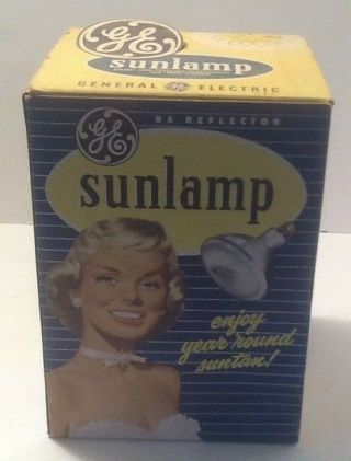 Vintage Ge Sunlamp Bulb And Packaging