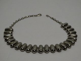 Vintage Coro Necklace Choker Mid Century Modern Silver Tone 15 