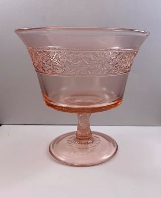 Vintage Fenton Glass Pink Pedestal Compote/candy Dish Bowl 6 1/2”