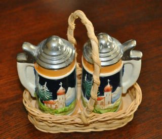 Vintage German Beer Stein Salt And Pepper Shakers
