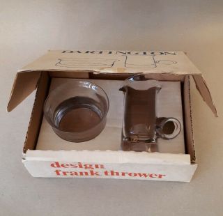 Vintage Dartington Glass Frank Thrower Boxed Sugar Bowl & Cream Jug.