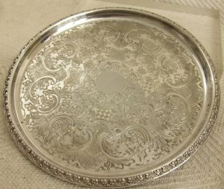 Vintage Ianthe Of England Decorative Silver Plated Salver Tray 9 "