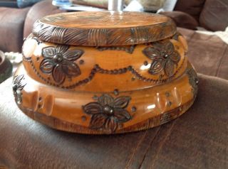 Unusual Vintage Style Wooden Box Very Decorative