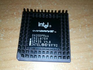 Intel Dx2odpr66,  Sz935,  486 Overdrive,  Vintage Overdrive Cpu,  Gold
