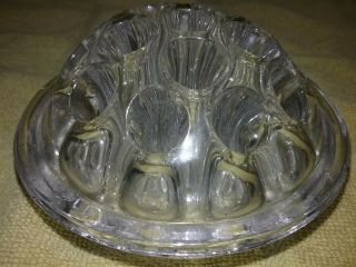 Vintage Clear Glass Frog For Floral Arrangements Domed 4 " 16 Holes S/h