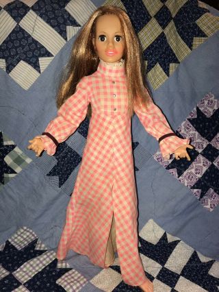 Vintage Ideal 1972 Harmony 21” Doll Wearing Her Outfit
