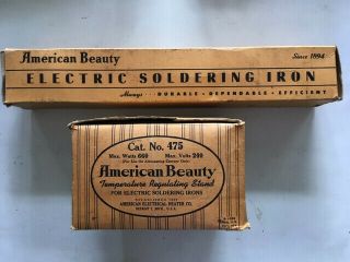 Vintage American Beauty 3138 Soldering Iron And 475 Temp.  Reg.  Stand