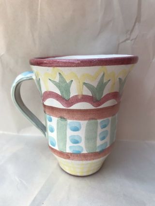 Estate Vintage 1988 Mackenzie Childs Ceramic Pottery Tall Coffee Mug
