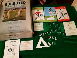 Vintage Subbuteo Table Cricket Set 1960s Incomplete Figures Field Instructions