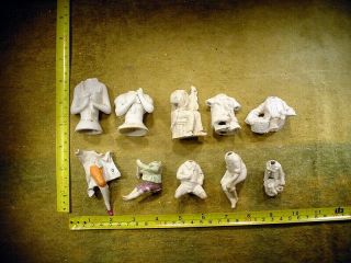 10 X Excavated Vintage Doll Parts Germany Age 1890 Mixed Media Art B 83
