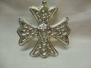 Vintage 1975 Reed & Barton Sterling Silver 925 Christmas Cross Pendant Ornament