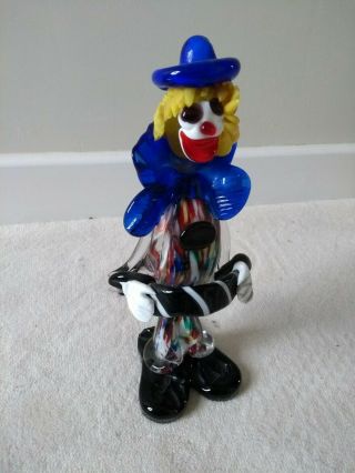 Vintage Murano Glass Clown,  slight chip,  12 