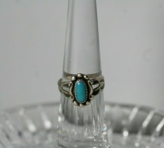 Vintage Navajo Bell Trading Sterling Silver & Turquoise Child 
