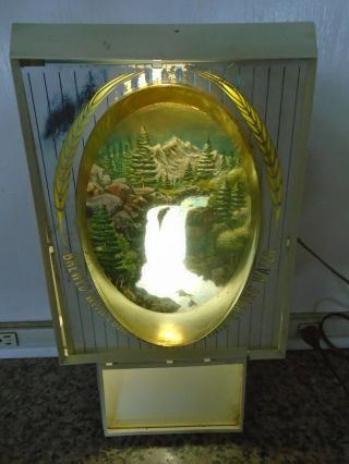 Vintage Coors Lighted Backlit Waterfall Scene Electric Advertising Beer Sign