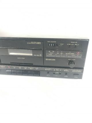Vintage Sanyo Black Dual Double Stereo Cassette Deck RD - W489 Bundle 2