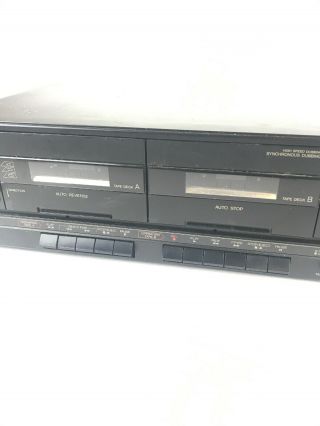 Vintage Sanyo Black Dual Double Stereo Cassette Deck RD - W489 Bundle 3