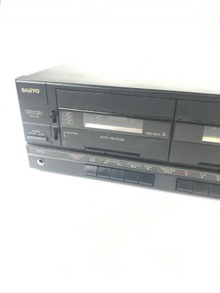 Vintage Sanyo Black Dual Double Stereo Cassette Deck RD - W489 Bundle 4