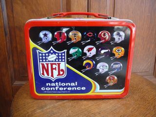 Nfl National Football Conference - 1976 Vintage Metal Lunchbox King - Seeley Vg