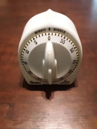 Vintage Robert Shaw Lux Minute Minder Timer With Rocket Dial White Kitchen