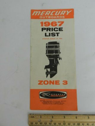 Vintage Kiekhaefer Mercury Price List - 1967 - Vintage Outboard Motor - Evinrude