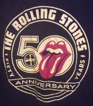 The Rolling Stones 50th Anniversary Black Tee T Shirt 2012 Tour Men 