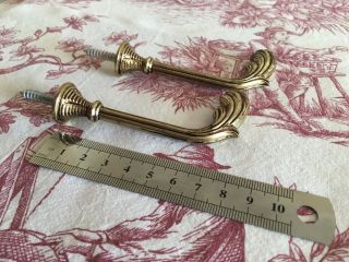 Pair Vintage French Brass Curtain Tie Back Hooks.