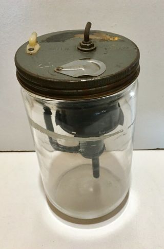 Glass Windshield Washer Fluid Bottle Vintage Vacuum 1950 