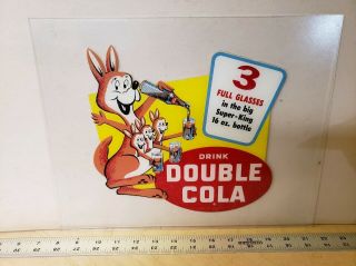 Vintage Double Cola Decal Sign Antique Diner Soda Fountain