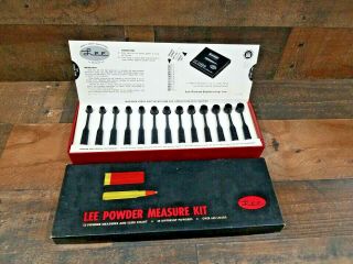 Vintage 1966 Lee Powder Measure Kit 13 Powder Measures And Slide Chart Box