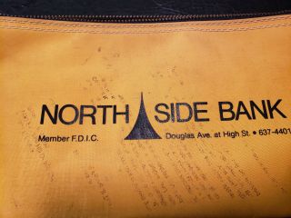 Vintage North Side Bank Racine Wisconsin Deposit Bag Printed Money Bag 2