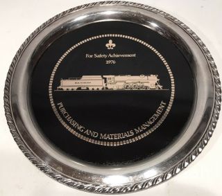 Southern Railway System Rr Railroad Safety Award Silver Plated 12 " 1976 Vintage