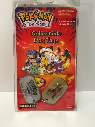 Vintage Pokemon Collectible Dog Tags Limited Edition Growlithe