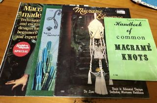 4 Vintage Macrame Pattern Books