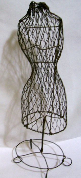 Antique / Vintage Mannequin Wire Doll Dress Form 15 " Tall