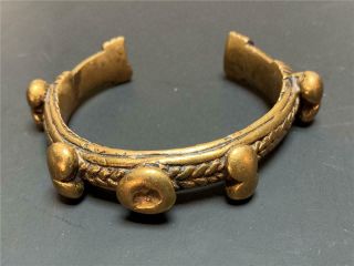 Vintage African Benin Gilded Benin Bronze Cuff Bracelet