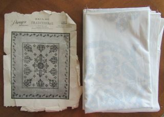 Vintage Paragon Quilt Pattern " Traditional " White Percale Stamped 90 " X 102 "