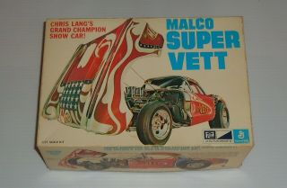 Mpc Malco Vett 1/25 Gasser Model Kit Corvette Complete Boxed