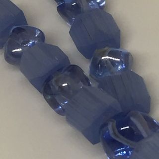 Vintage Crown Trifari blue glass beads necklace 3