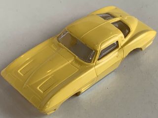 Vintage Aurora Thunderjet 500 1963 Chevrolet Corvette Slot Car Body Yellow Junk