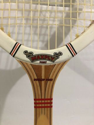 Vintage Dunlop Maxply Fort Wood Tennis Racquet Light 4 1/2 Made in England 2