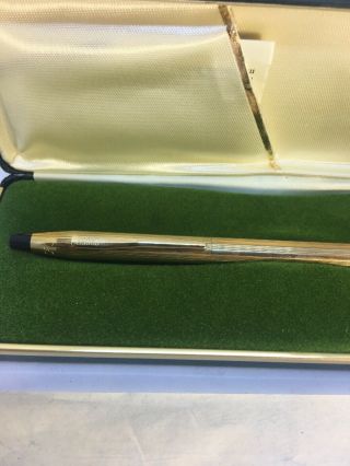 Cross Ballpoint Pen Vintage 1/20 10 kt Gold Filled With Case paperwork 2