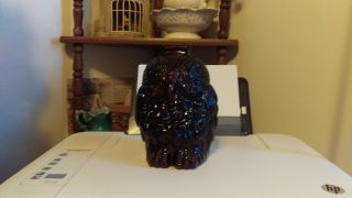 Vintage Glass Wise Old Owl Coin Bank