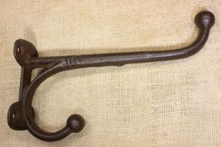8” Tack Harness Large Double Hook Barn Find Coat Vintage Rustic Iron Paint Old
