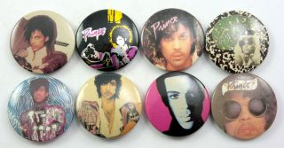 Prince Button Badges 8 X Vintage Prince Pin Badges Purple Rain