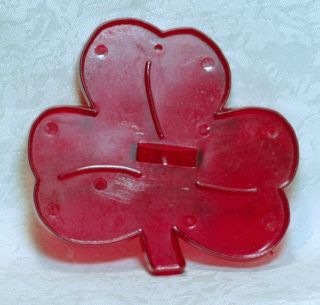 Hrm Vintage Red Plastic Cookie Cutter - Shamrock Irish Saint Patricks Day Nature
