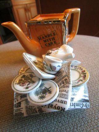 Vintage Portmeirion Paul Cardew Botanic Garden Mini Teapot " Moving Day "