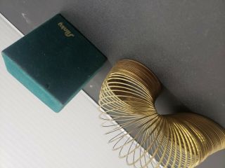 Vintage Slinky Gold Brass Executive Limited Edition In Green Felt Box